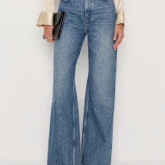 Reformation Classic Blue Wide Leg Jeans - Picture 3 of 10